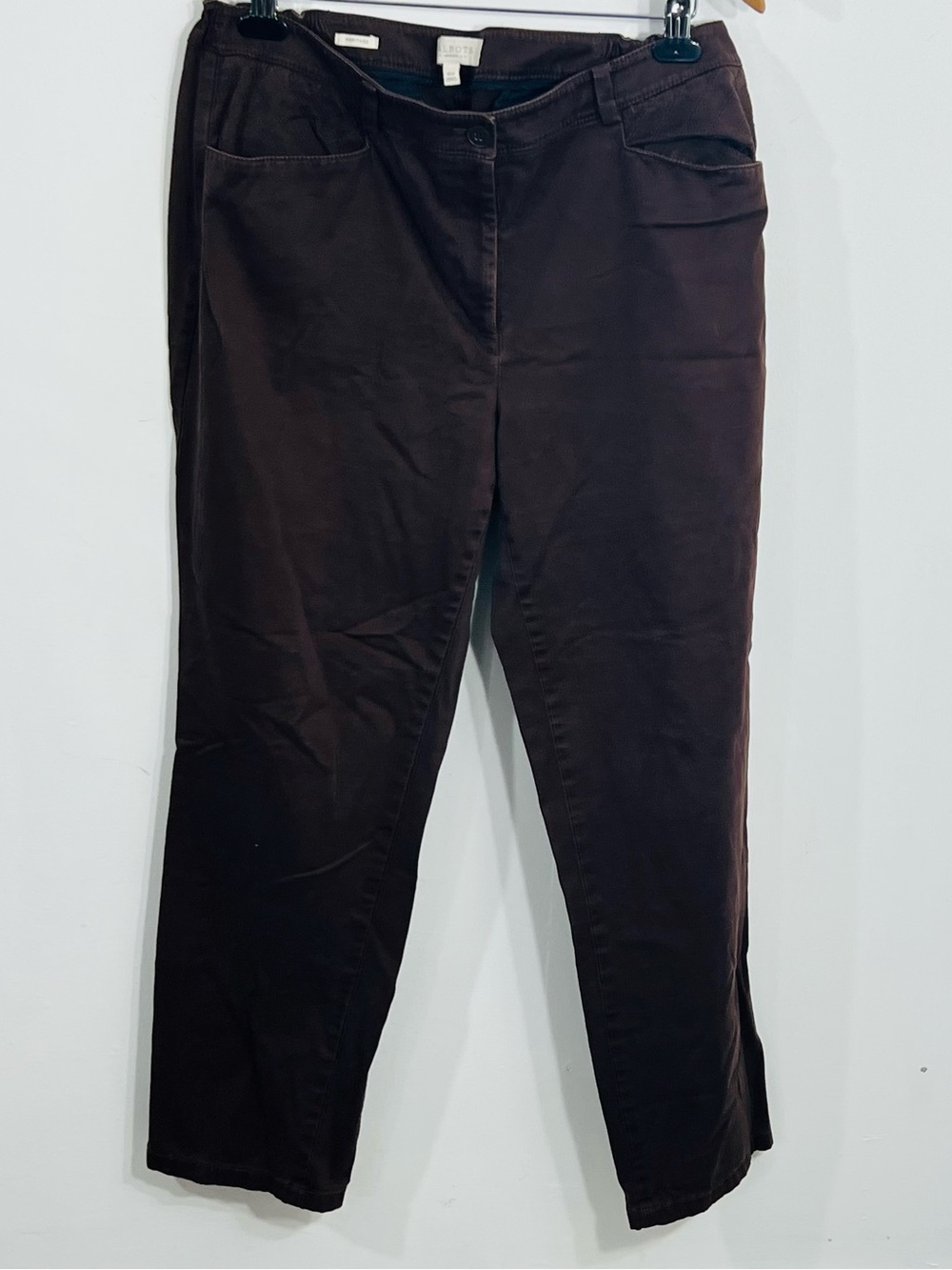 Talbots Elastic Waist High Rise Stitching Detail Pockets Cotton Spandex Size 16w